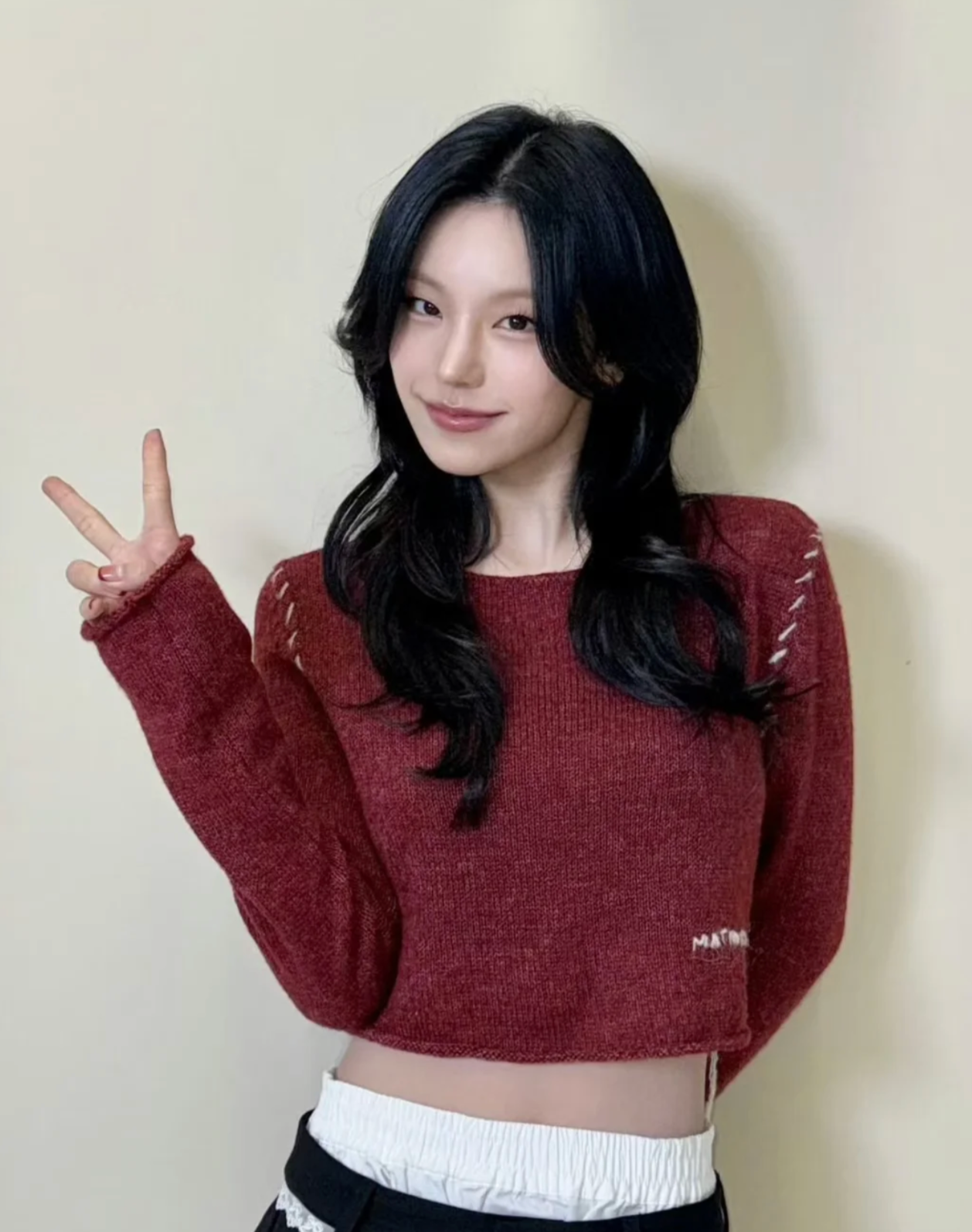 一日特價 MATIN KIM 黃禮志同款 SLIMFIT SEE THROUGH STITCH KNIT TOP