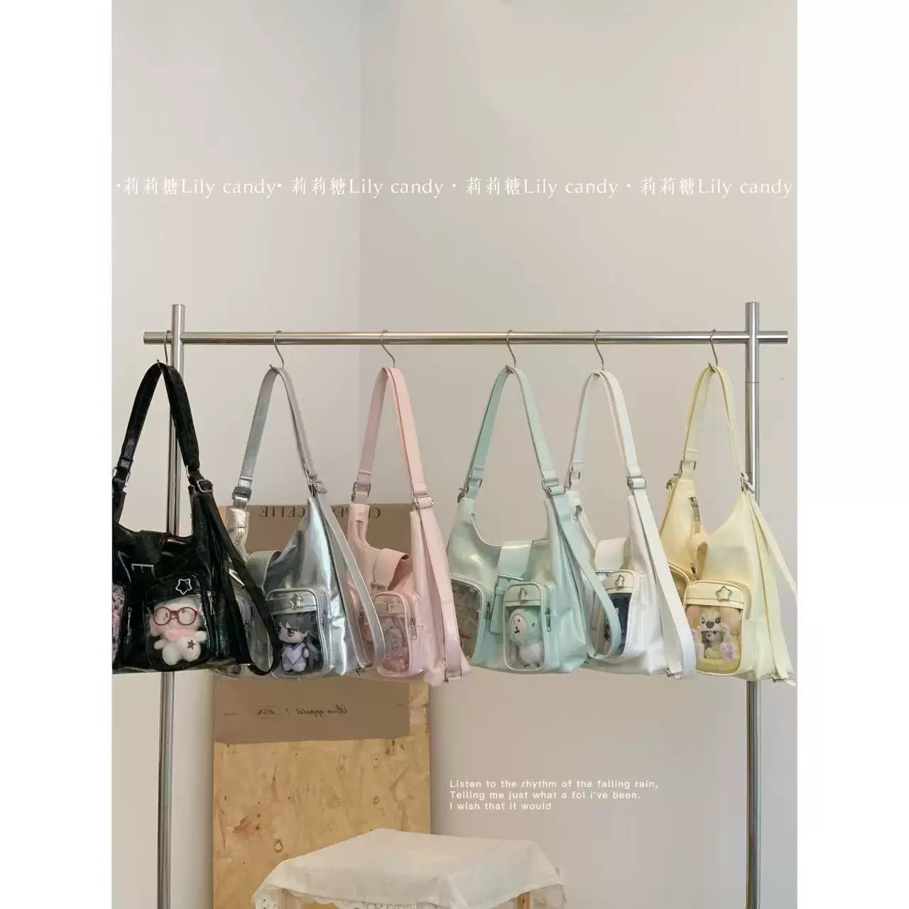 莉莉糖 原創痛包一包多背小眾設計感皮質雙肩痛包大容量百搭包包