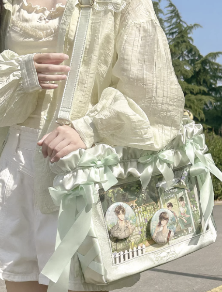 綠山牆【燭宴】绿山牆原創痛包單肩斜跨大容量14寸電腦包大食量