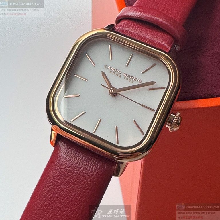 CampoMarzio手錶，編號CMW0016，26mm玫瑰金錶殼，紅色錶帶款
