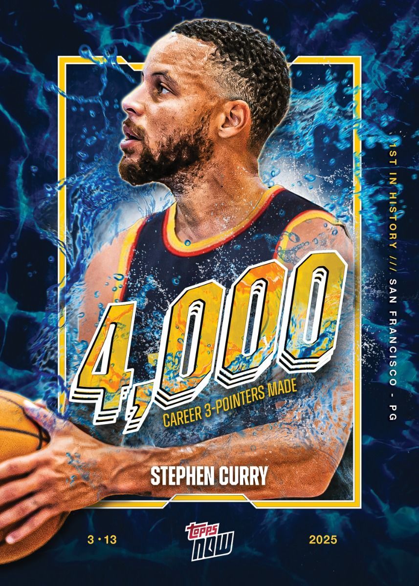20250313 NBA-13 Stephen Curry歷史第一人達成4000顆三分球（抽簽名卡）