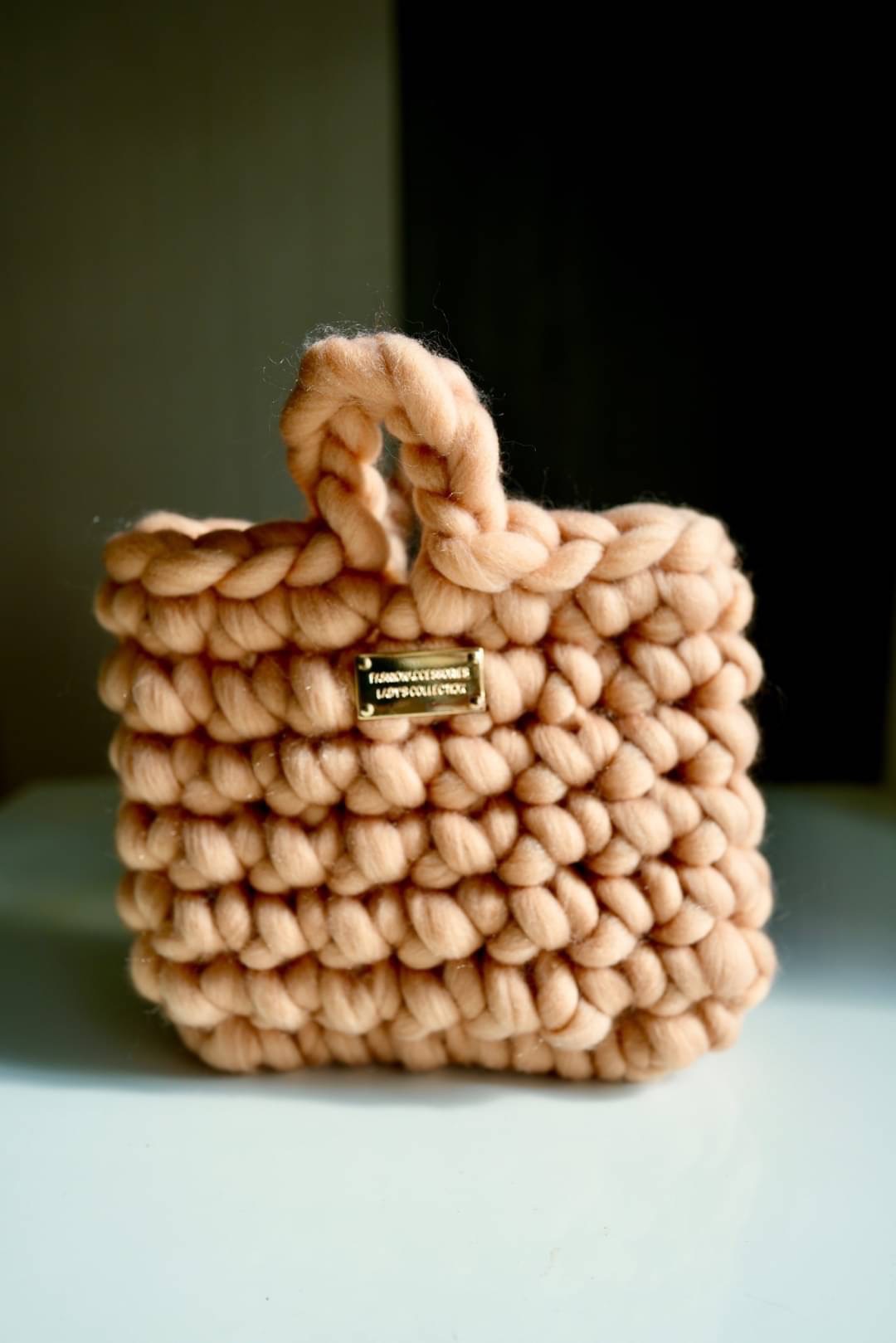 特粗冰島毛線編織手提包