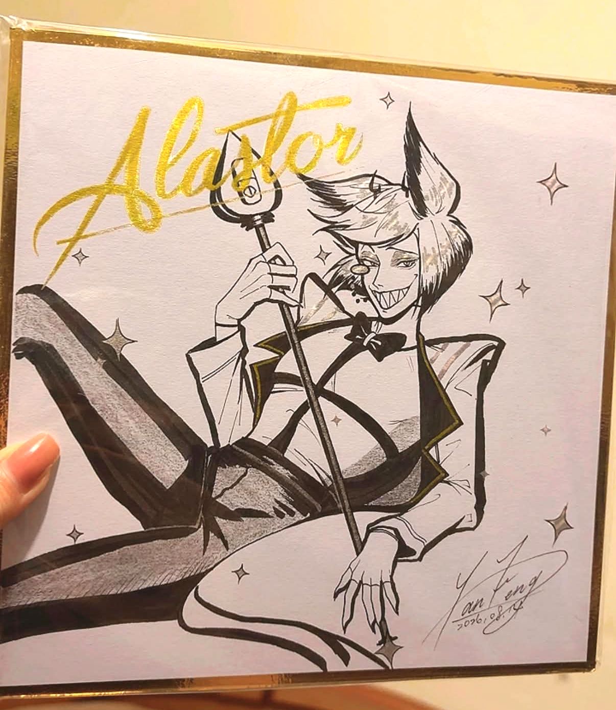 [HazbinHotel] Alastor手繪原皮簽繪板 !僅一份!