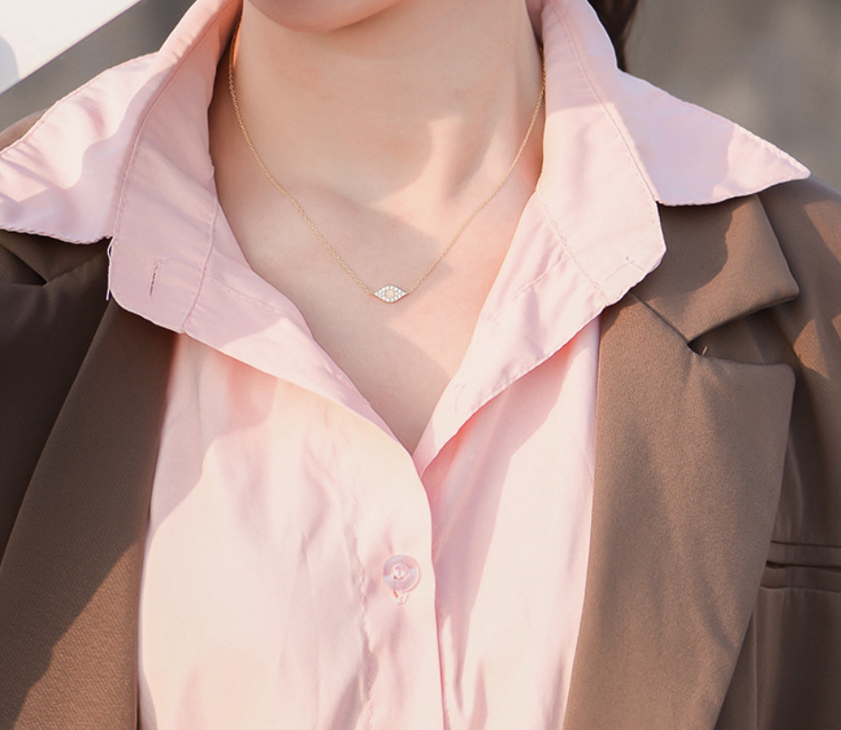 【Dolly’s】韓-全純銀 尋思克卜勒 潮流鑲鑽百搭吊墜 情人節禮物鎖骨鏈 308A10