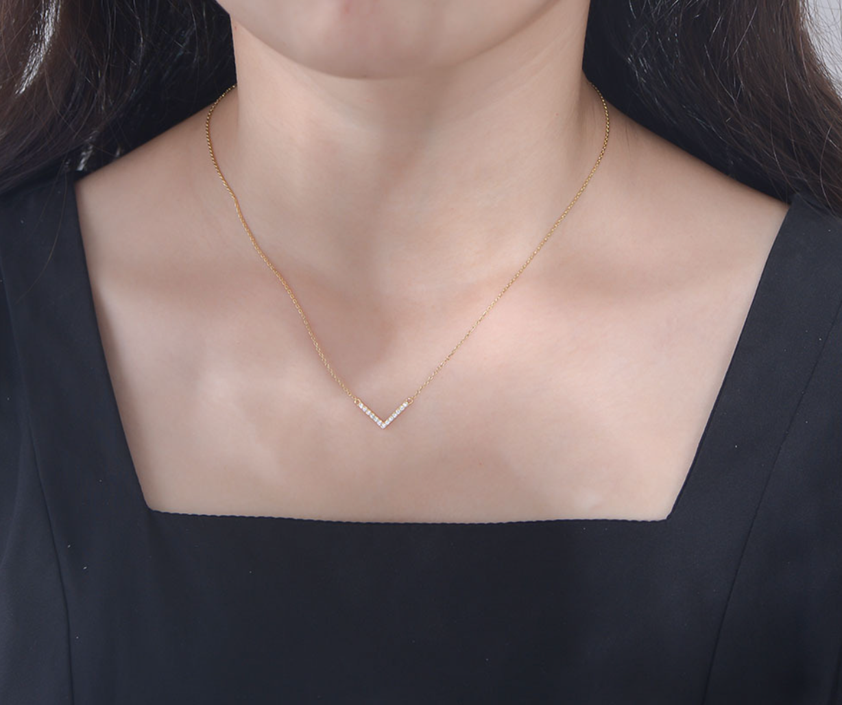 【Dolly’s】韓-全純銀 愛過的歲月 微鑲鋯石吊墜 情人節禮物鎖骨鏈 308A12