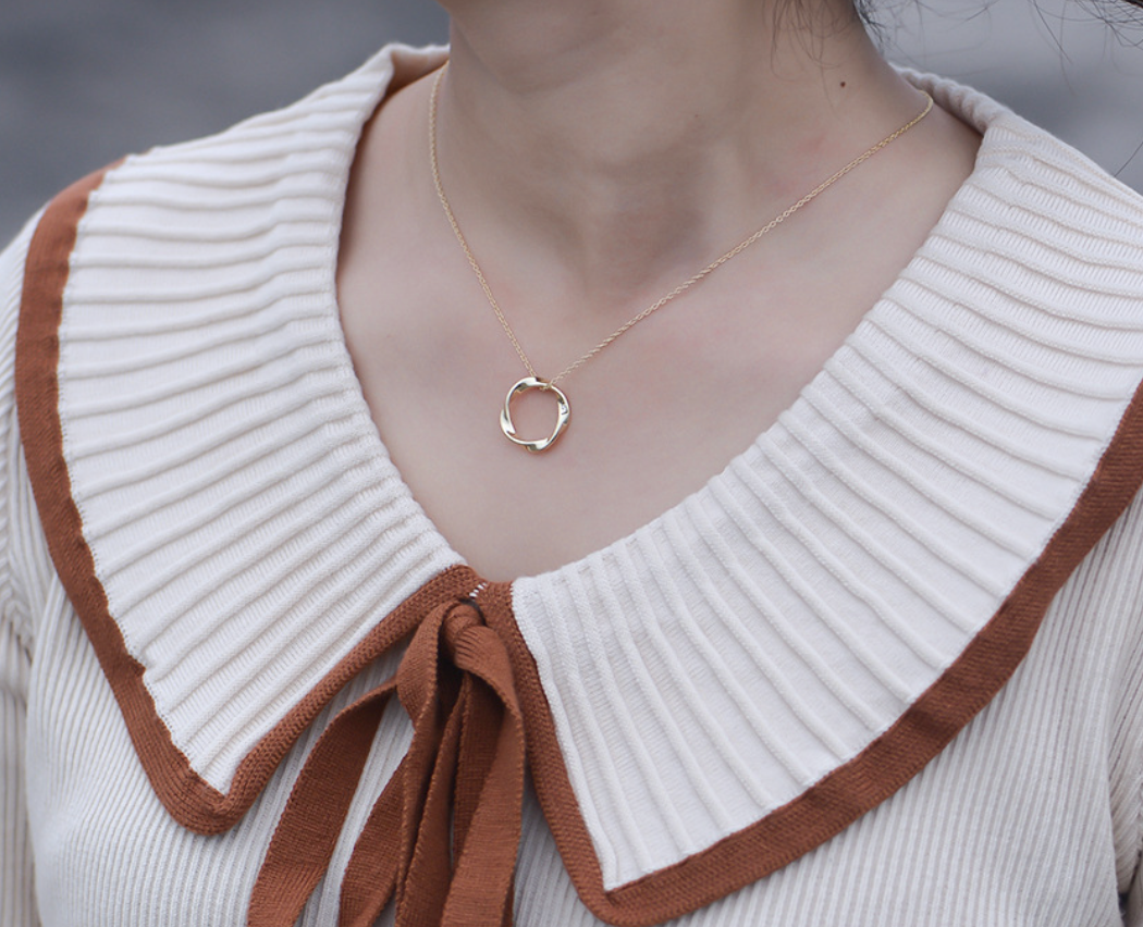 【Dolly’s】韓-全純銀 莫比烏斯之環  韓版七夕情人節禮物鎖骨鏈 308A19