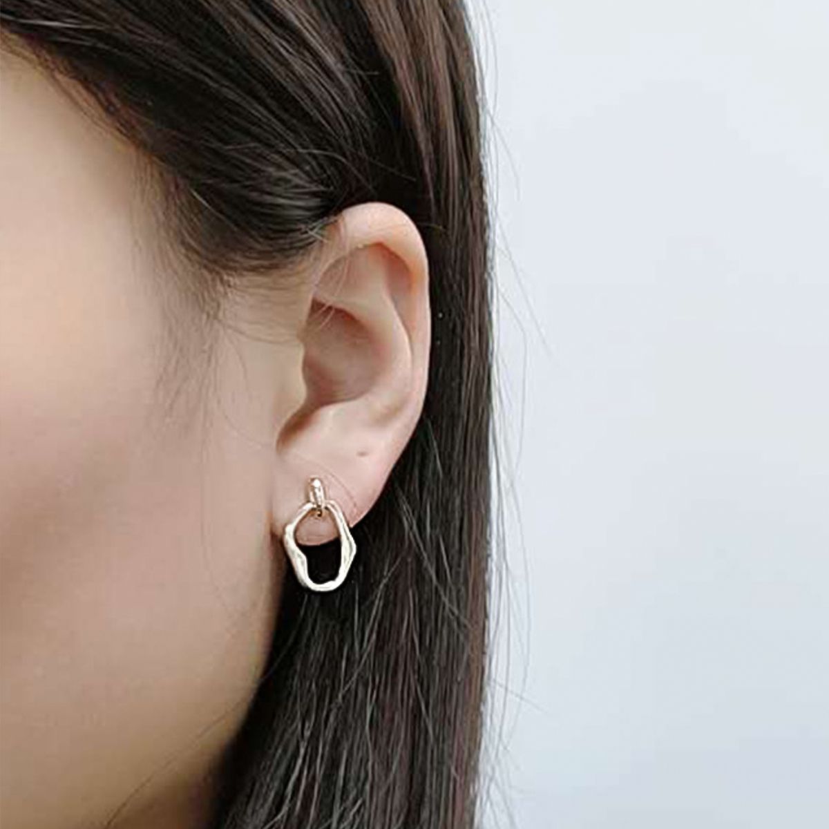 【Dolly’s】韓-全純銀 愛戀心結 個性簡約復古不規則幾何 情人節禮物耳環耳釘 308D15