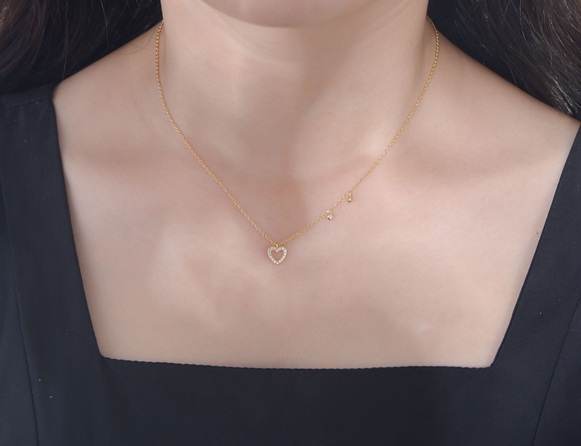 【Dolly’s】韓-全純銀 黎明幸福 鑲鑽項鍊 308A11