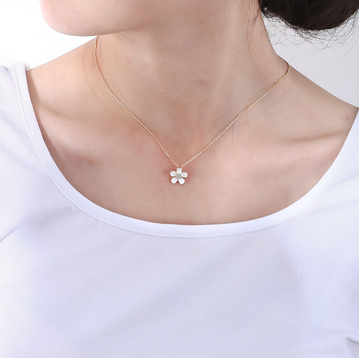 【Dolly’s】韓-全純銀 鑲鑽滴油小楓 吊墜女百搭熱銷風 鎖骨鏈情人節禮物鎖骨鏈 308A02