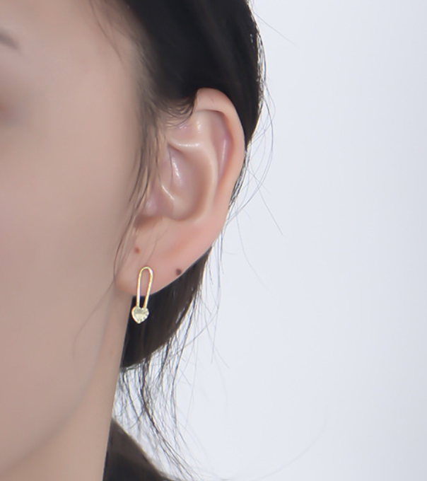 【Dolly’s】韓-全純銀 多莉的心 小巧心型回針耳釘可愛日系 情人節禮物耳環耳釘 308D05