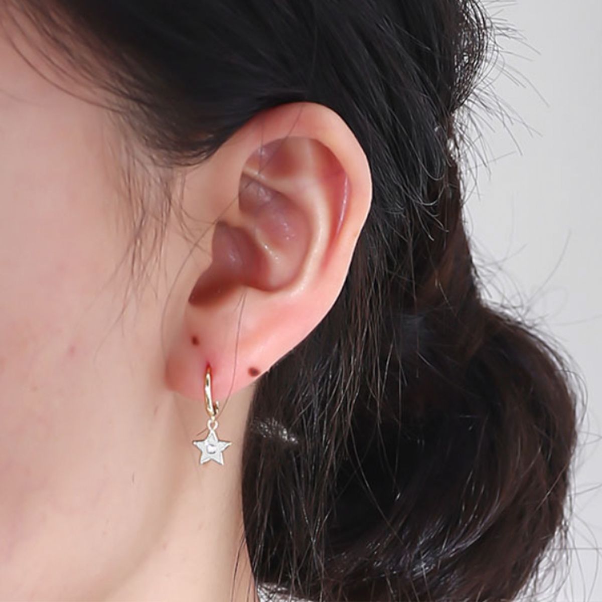 【Dolly’s】韓-全純銀 多莉星 五角星星滴油 情人節禮物耳環耳釘 308D17
