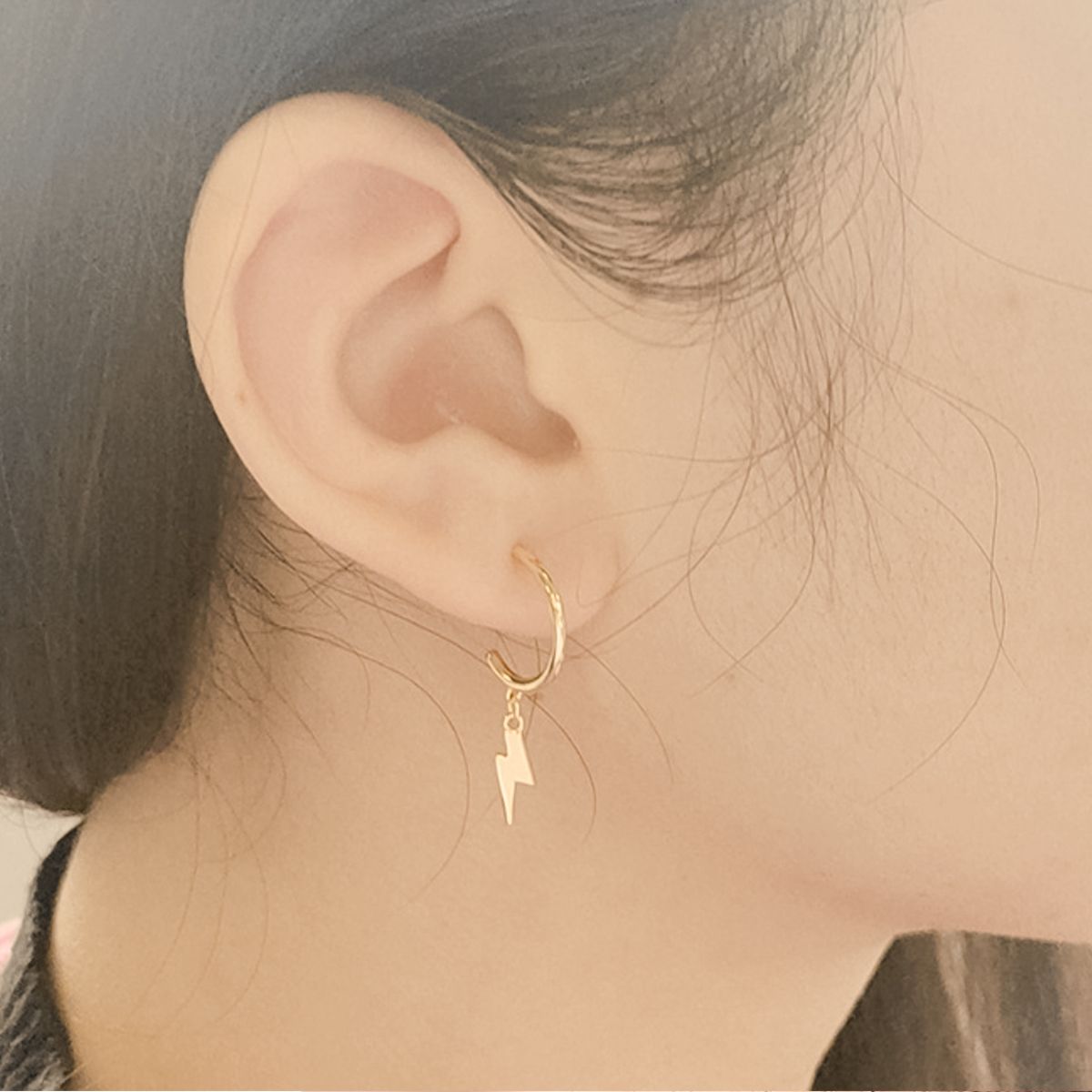 【Dolly’s】韓-全純銀 閃閃 閃電歐美簡約 情人節禮物耳環耳釘 308D29