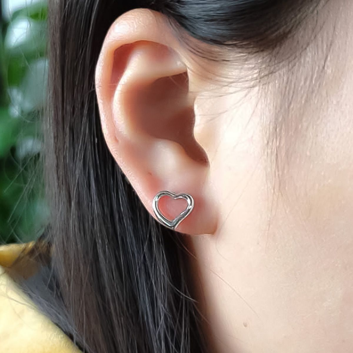 【Dolly’s】韓-全純銀 迷戀星跳 韓版愛心形可愛日系 情人節禮物耳環耳釘 308D35