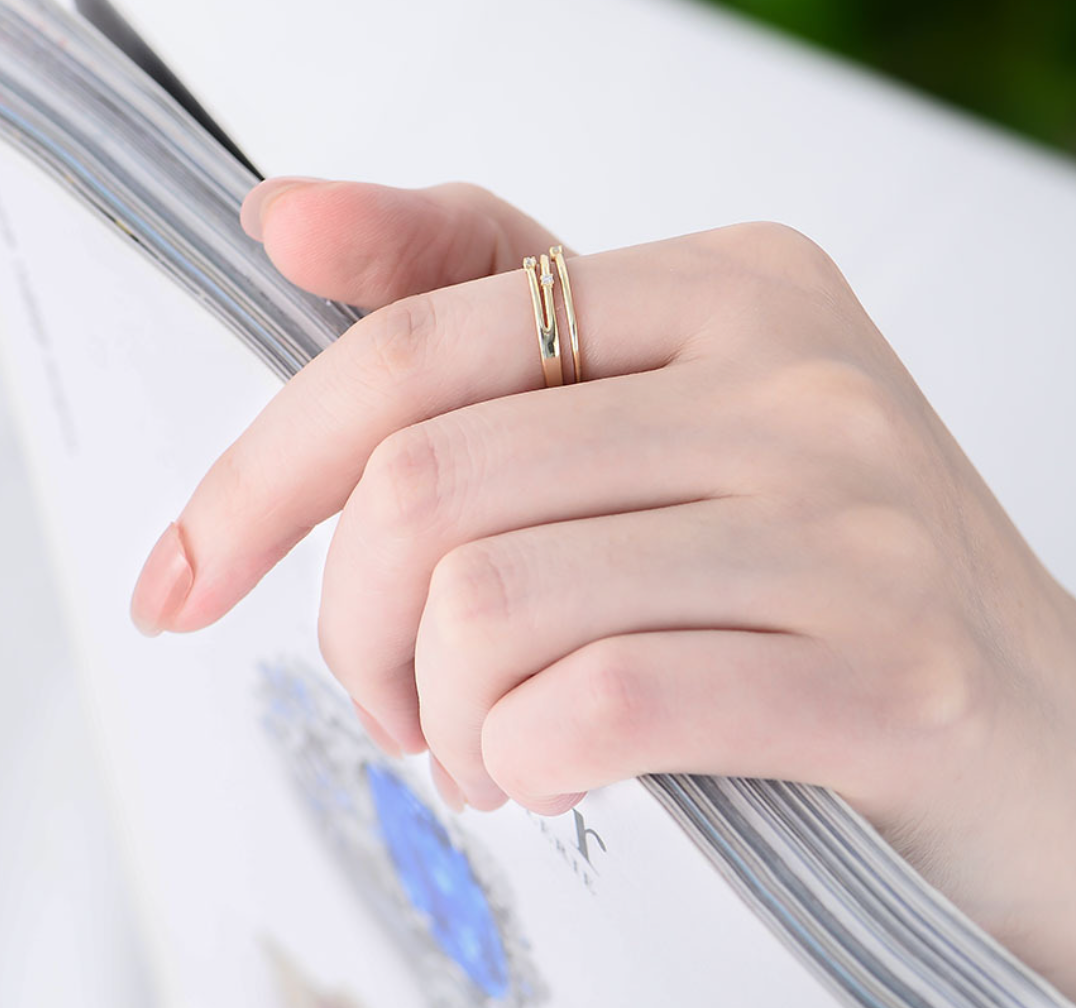 【Dolly’s】韓-全純銀 繁星交織 鋯石多層鏤空鑲鑽 情人節禮物造型指戒 戒指 308C06