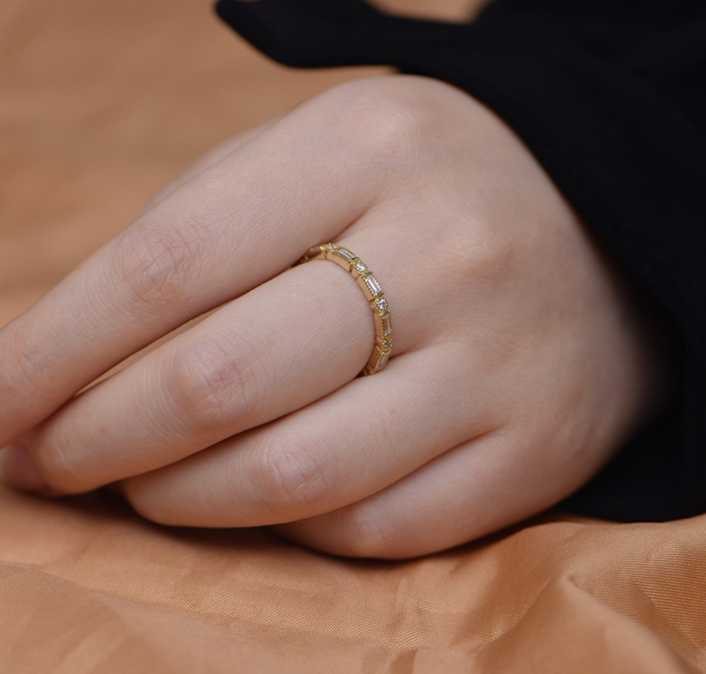 【Dolly’s】韓-全純銀 愛的祈願 幾何鋯石百搭簡約 情人節禮物造型指戒 戒指 308C08