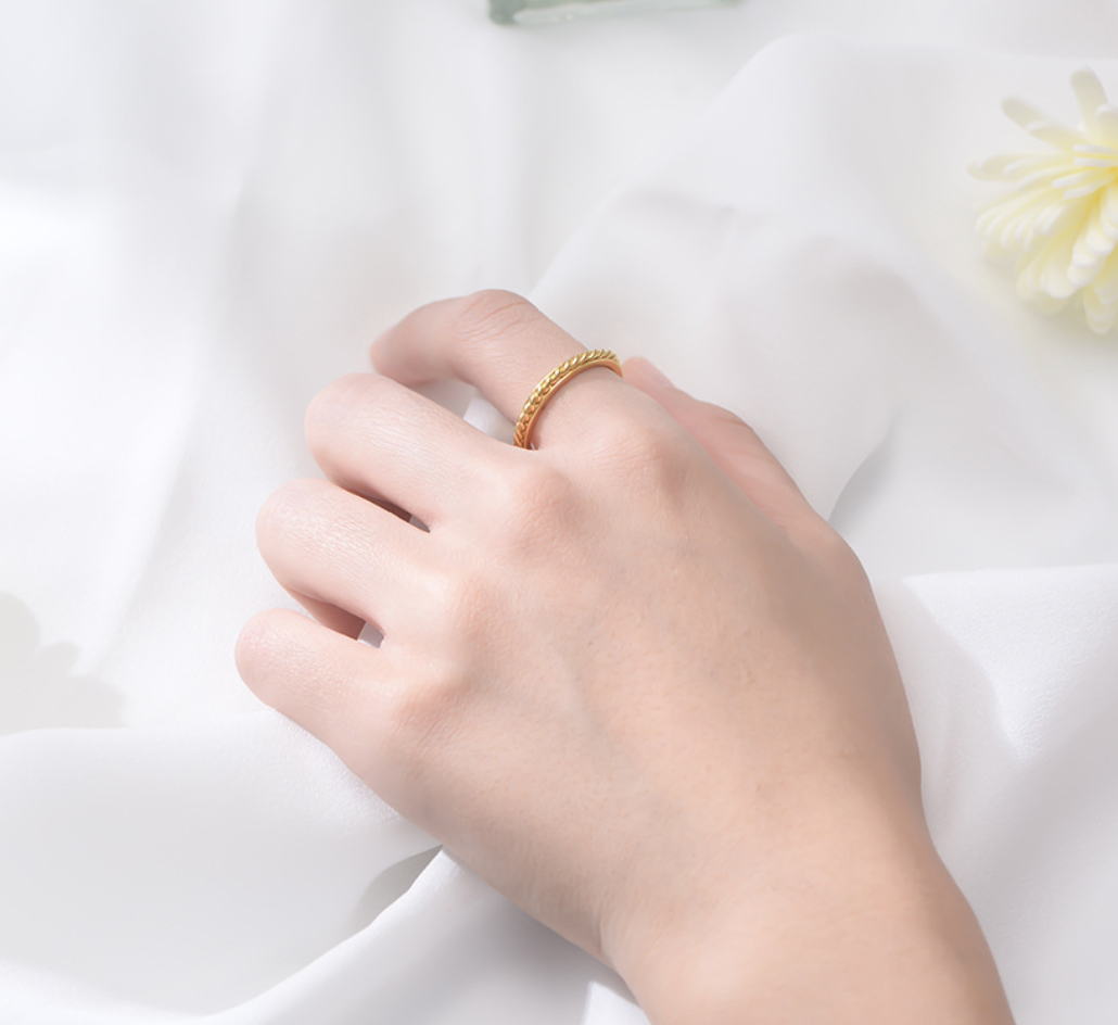 【Dolly’s】韓-全純銀 Vine Dryad 麻花日韓簡約 情人節禮物造型指戒 戒指 308C18