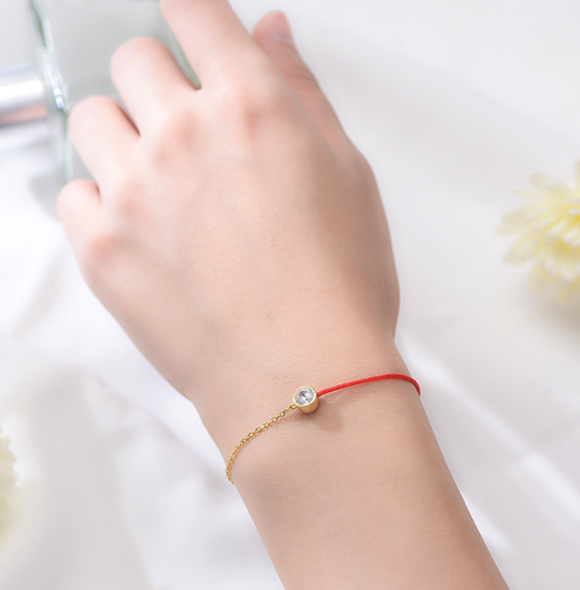 【Dolly’s】韓-全純銀  花樣時光 復古帶鑽拼接彩繩紅繩 情人節禮物造型手鍊 308B03