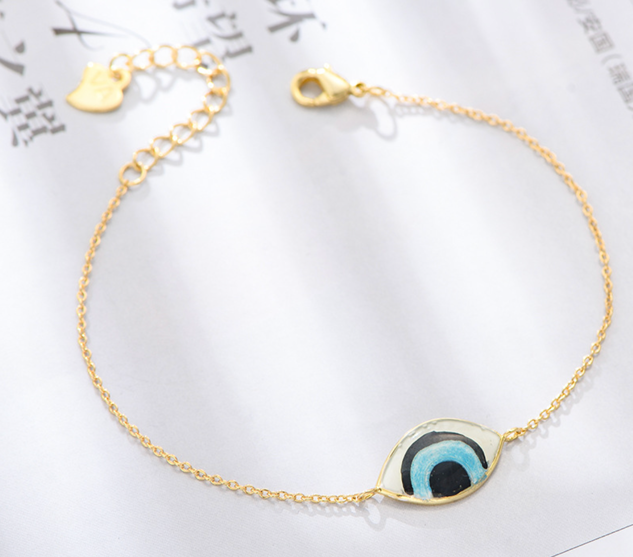 【Dolly’s】韓-全純銀 埃譜勒之眼 電鍍惡魔之眼 情人節禮物造型手鍊 308B04