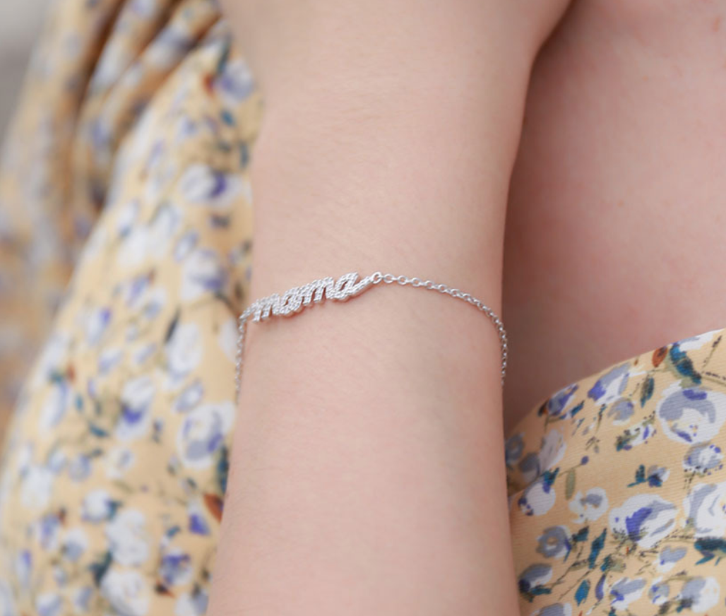 【Dolly’s】韓-全純銀 母親的思念 鋯石設計 情人節禮物造型手鍊 308B12