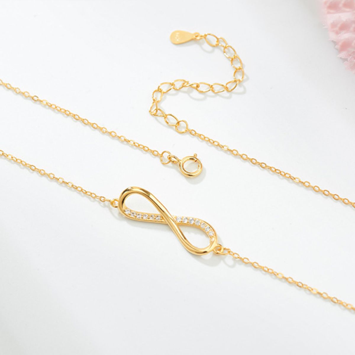 【Dolly’s】韓-全純銀 莫比烏斯無窮愛 8字項鍊項鍊 情人節禮物鎖骨鏈 308A03