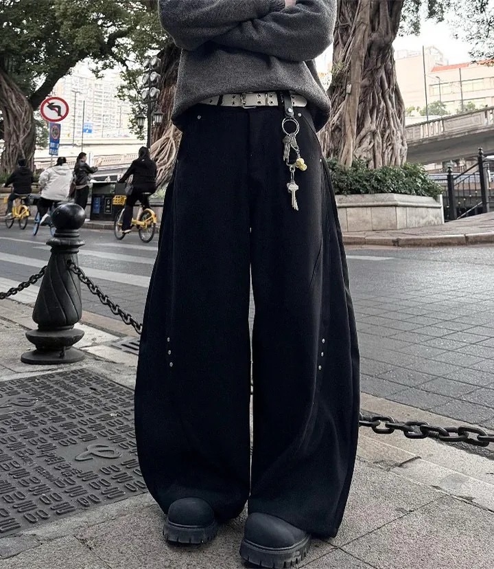 美式卯釘彎刀褲