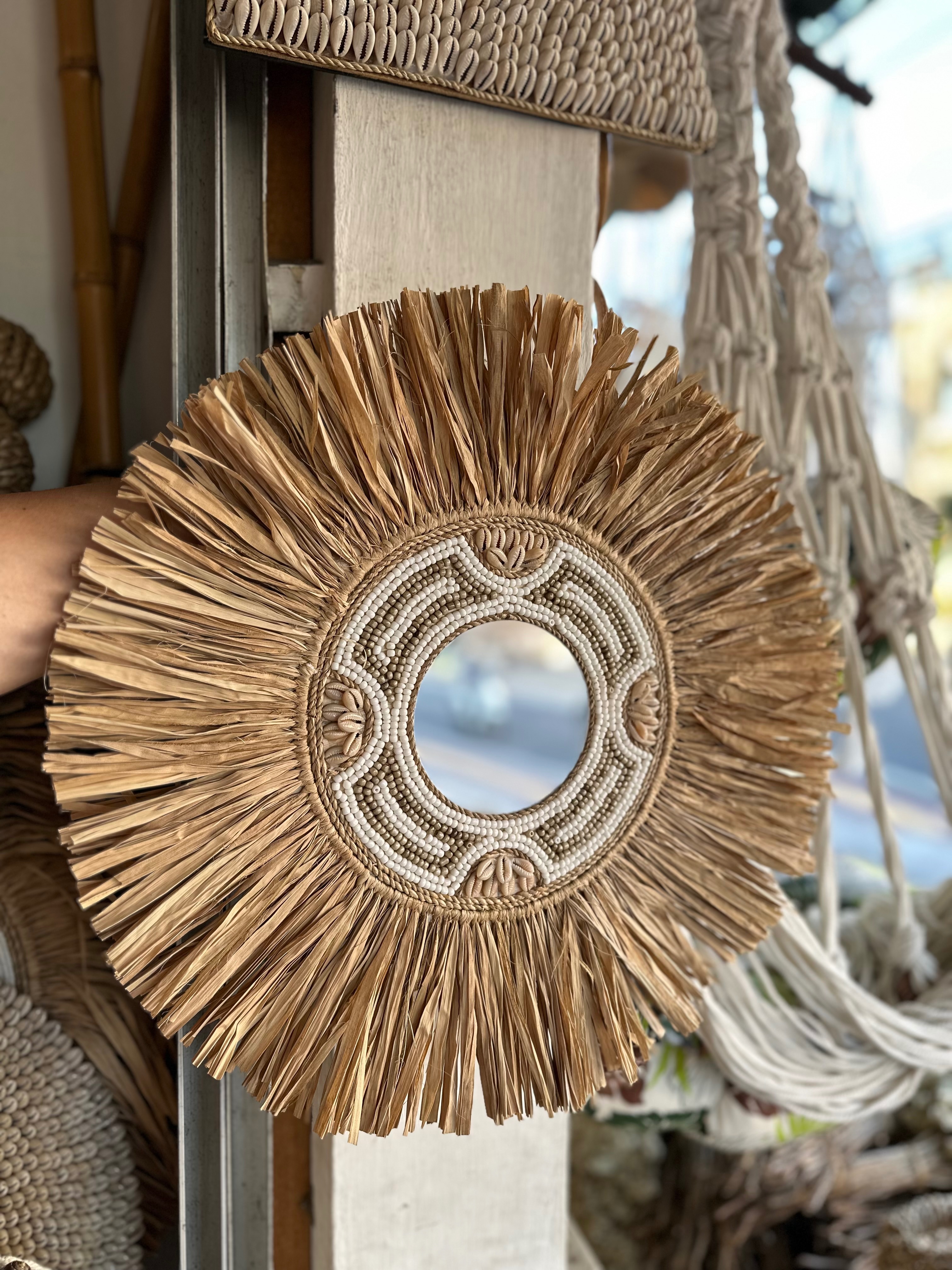 DecoDazzle🪬峇里島手工草編鏡