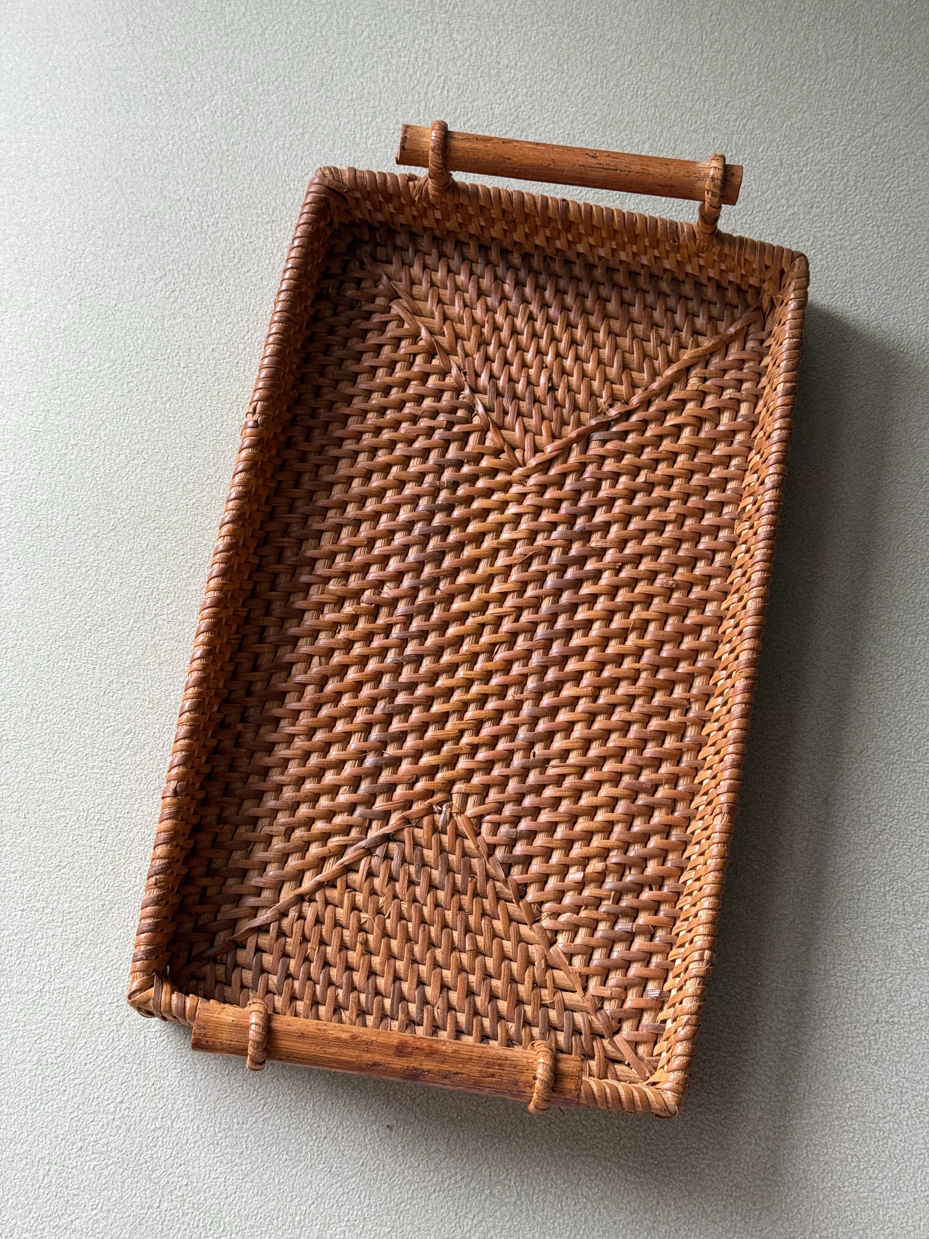 DecoDazzle🪬峇里島長方型藤編托盤