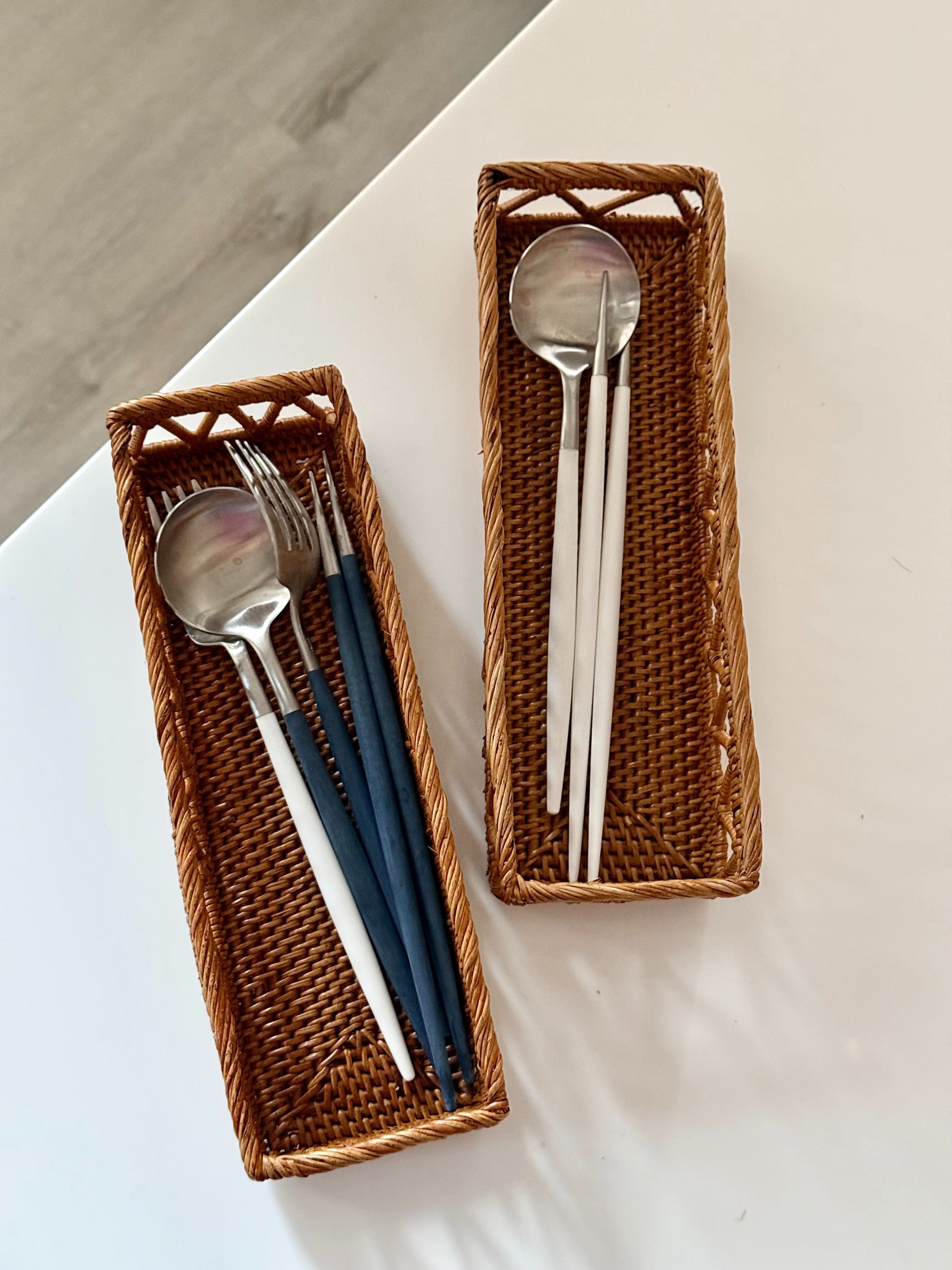 DecoDazzle🪬峇里島ATA藤編刀叉收納盒