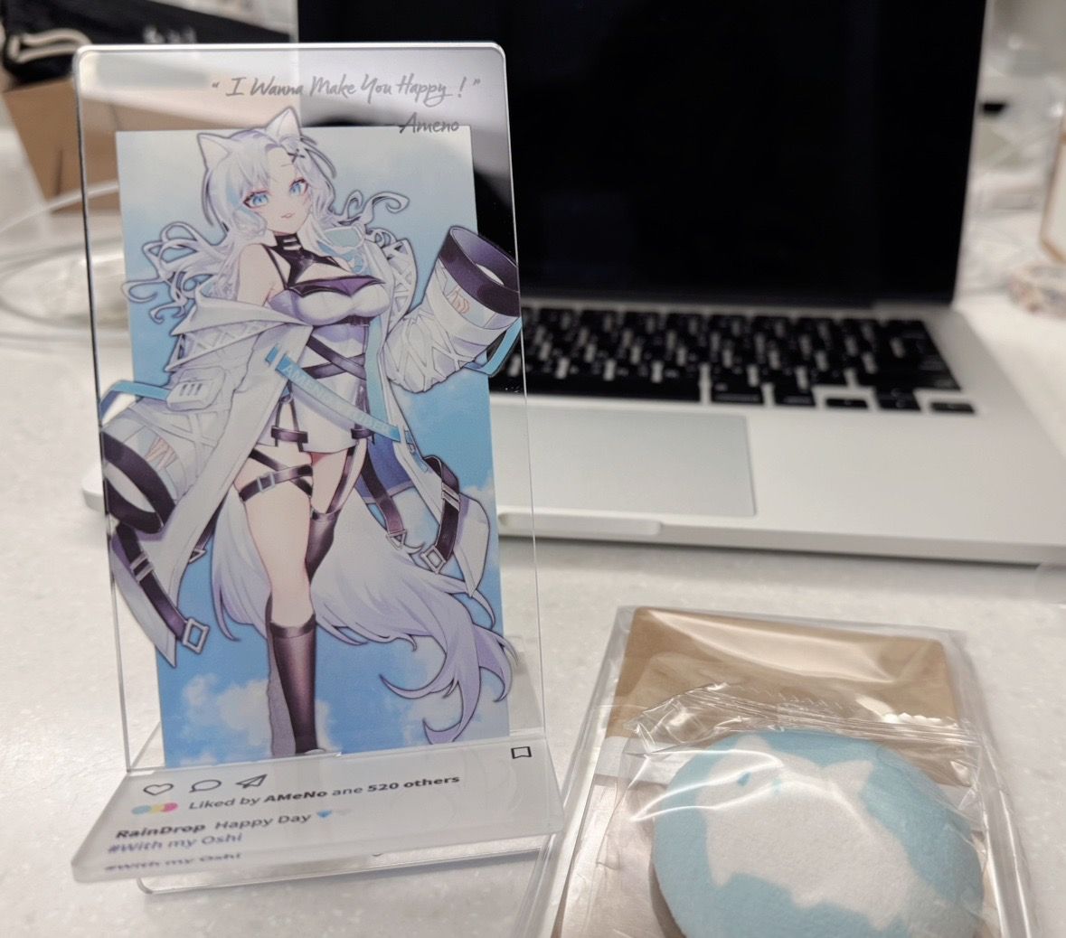 雨ノ二周念紀念組（立牌＋毛茸茸徽章）