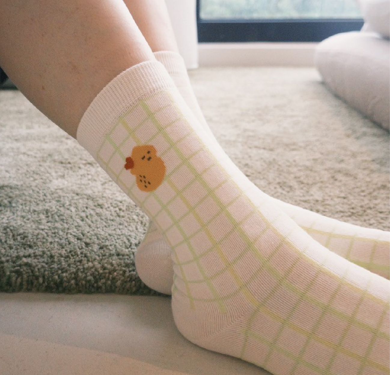 愛心花生提花襪