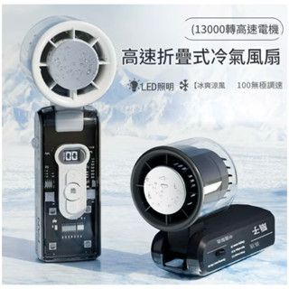 冰敷製冷風扇 隔日到貨 掛脖手持風扇 透明機甲 小風扇高速製冷風扇便攜式戶外掛脖透明機甲風扇 USB 迷你