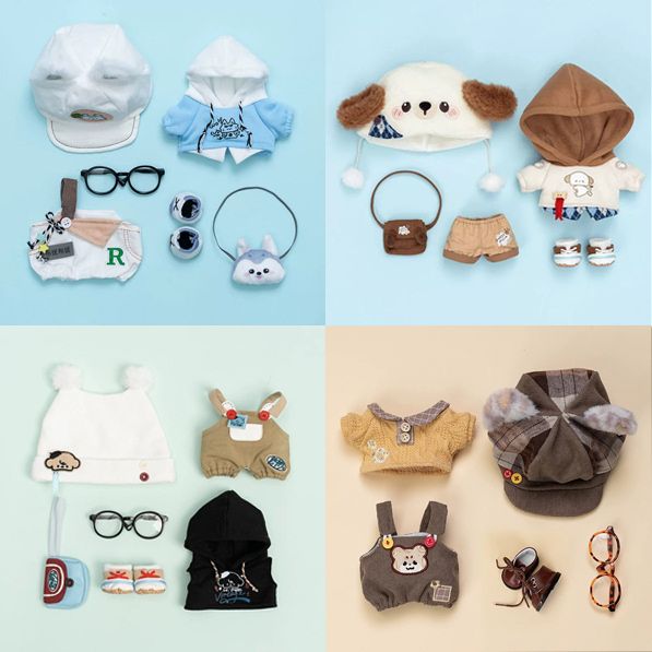 全新【布優布優】20CM 調皮小狗 /呆萌小狗 /狼系少年 /記者報導 男女棉花娃娃衣