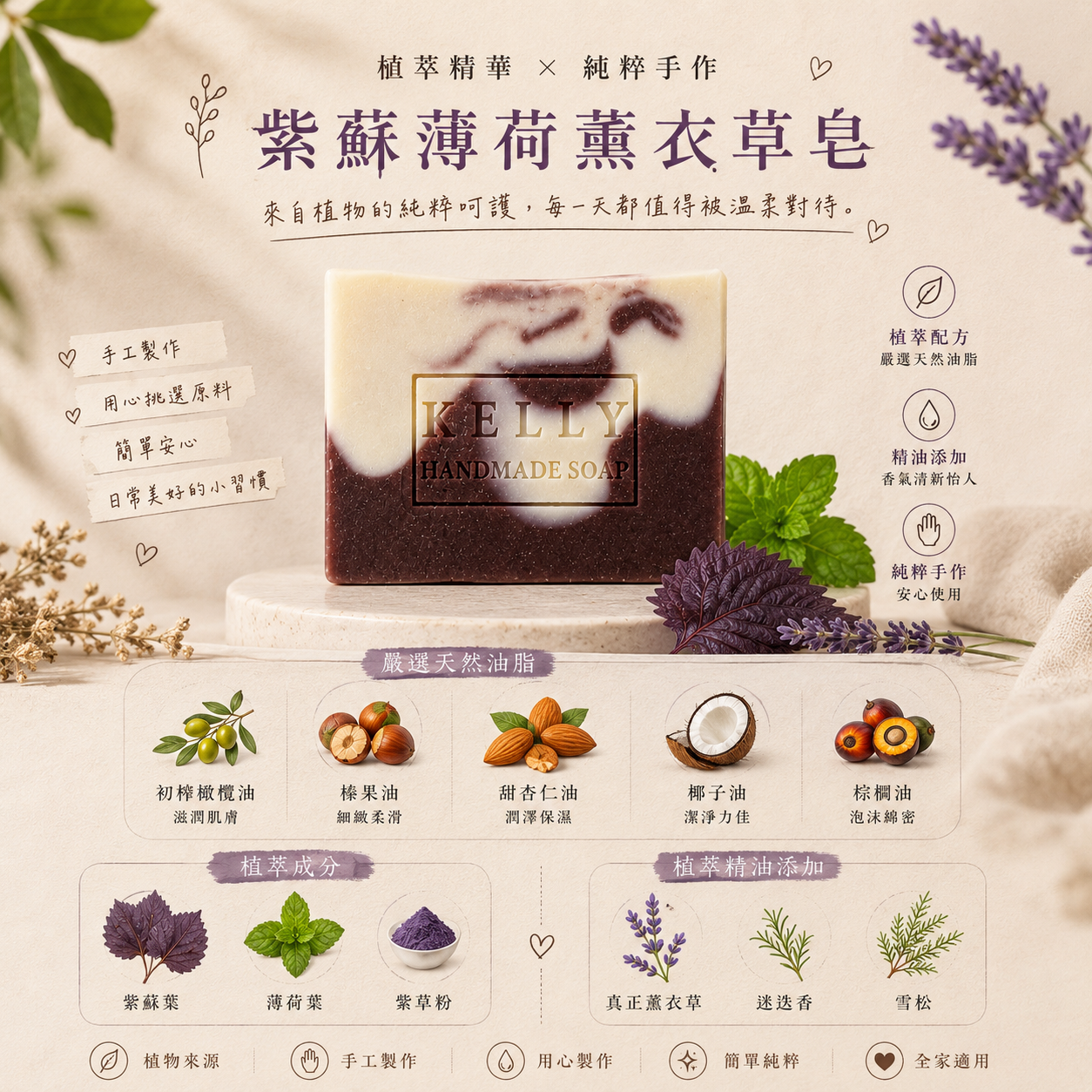 【紫蘇薄荷薰衣草皂】