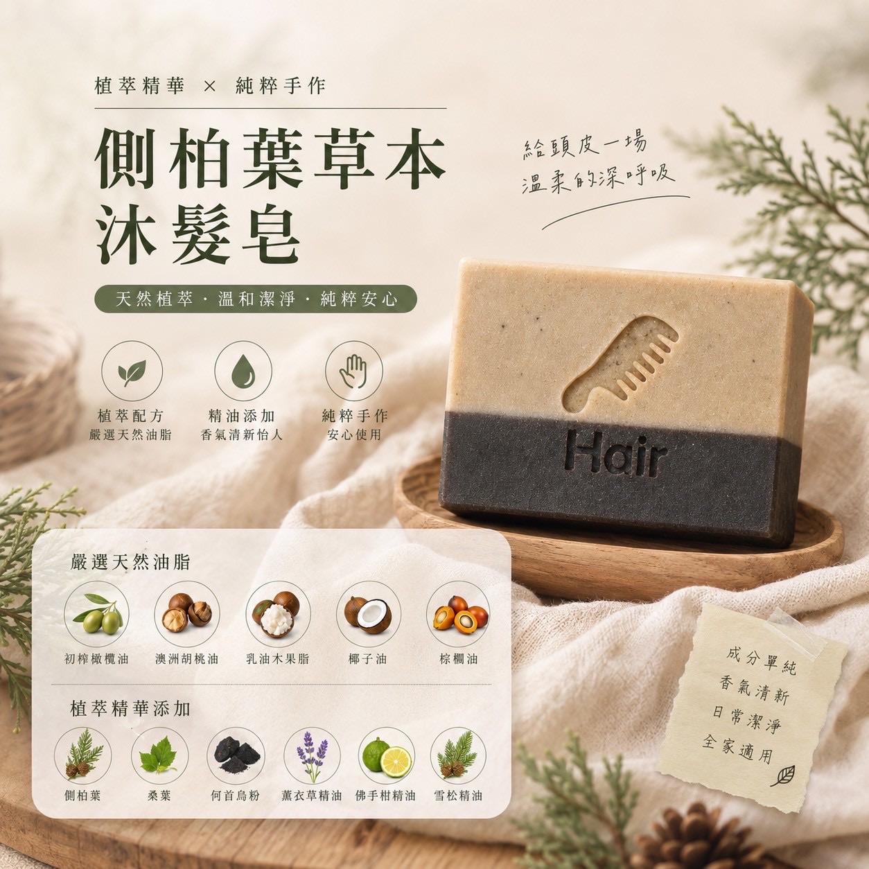 【側柏葉草本洗髮皂】