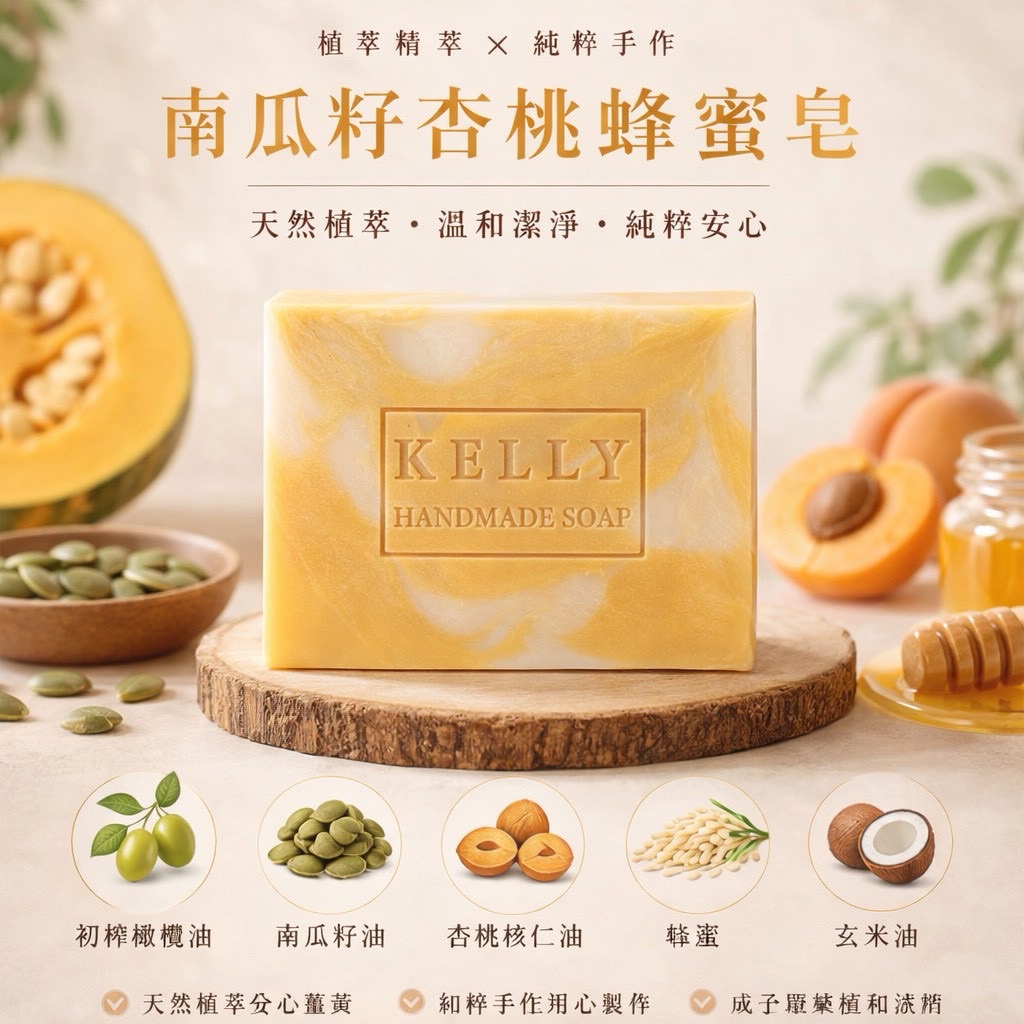 【南瓜籽杏桃蜂蜜皂】