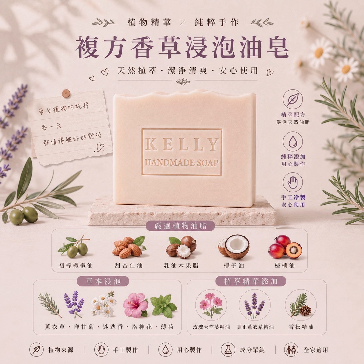 【複方香草乳油木皂】