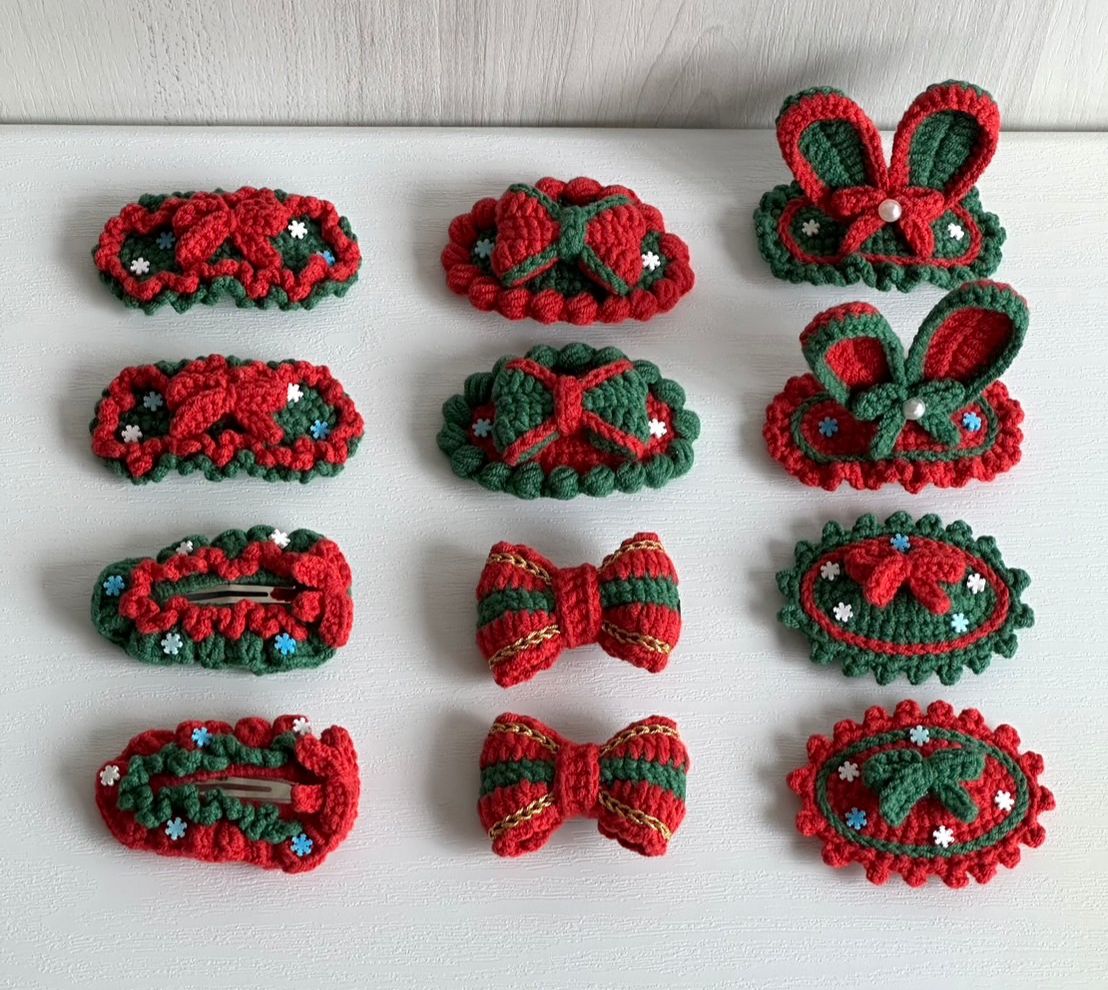 瑪迷鉤織 髮飾類（聖誕髮夾區）