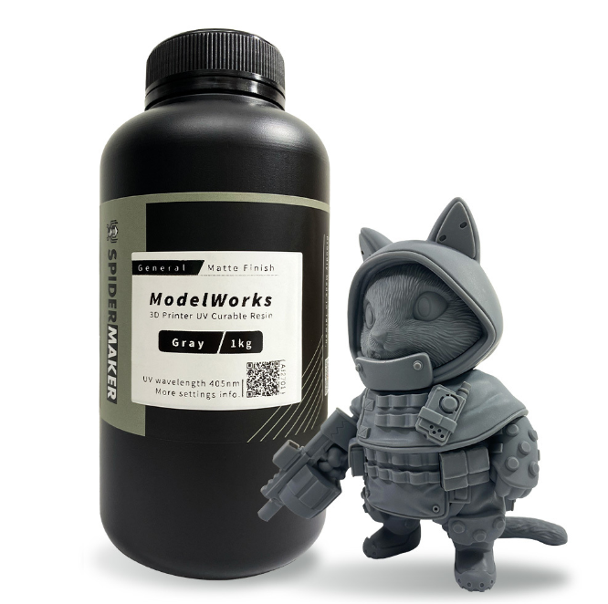 ModelWorks 模型光固化樹脂 ｜消光灰 1Kg
