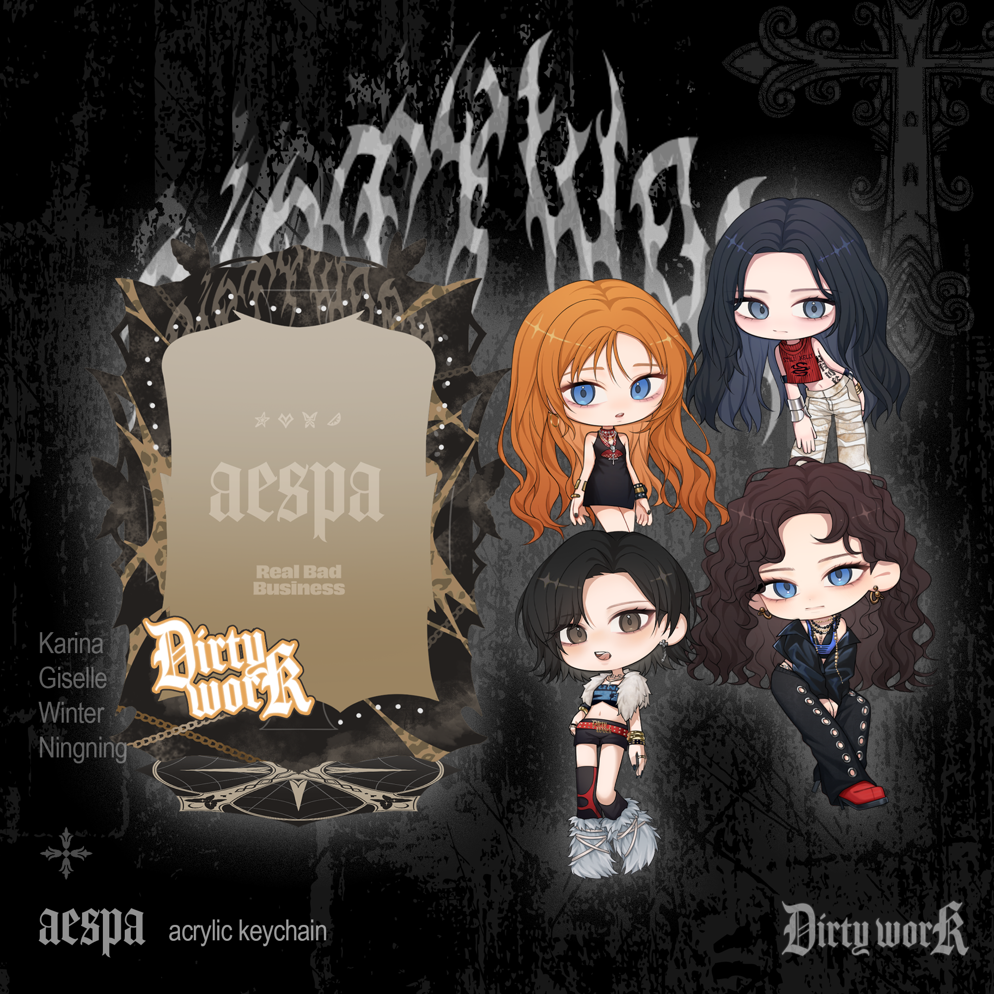 【𝕯𝖎𝖗𝖙𝖞 𝖂𝖔𝖗𝖐】aespa 壓克力吊飾/卡套立牌 單購