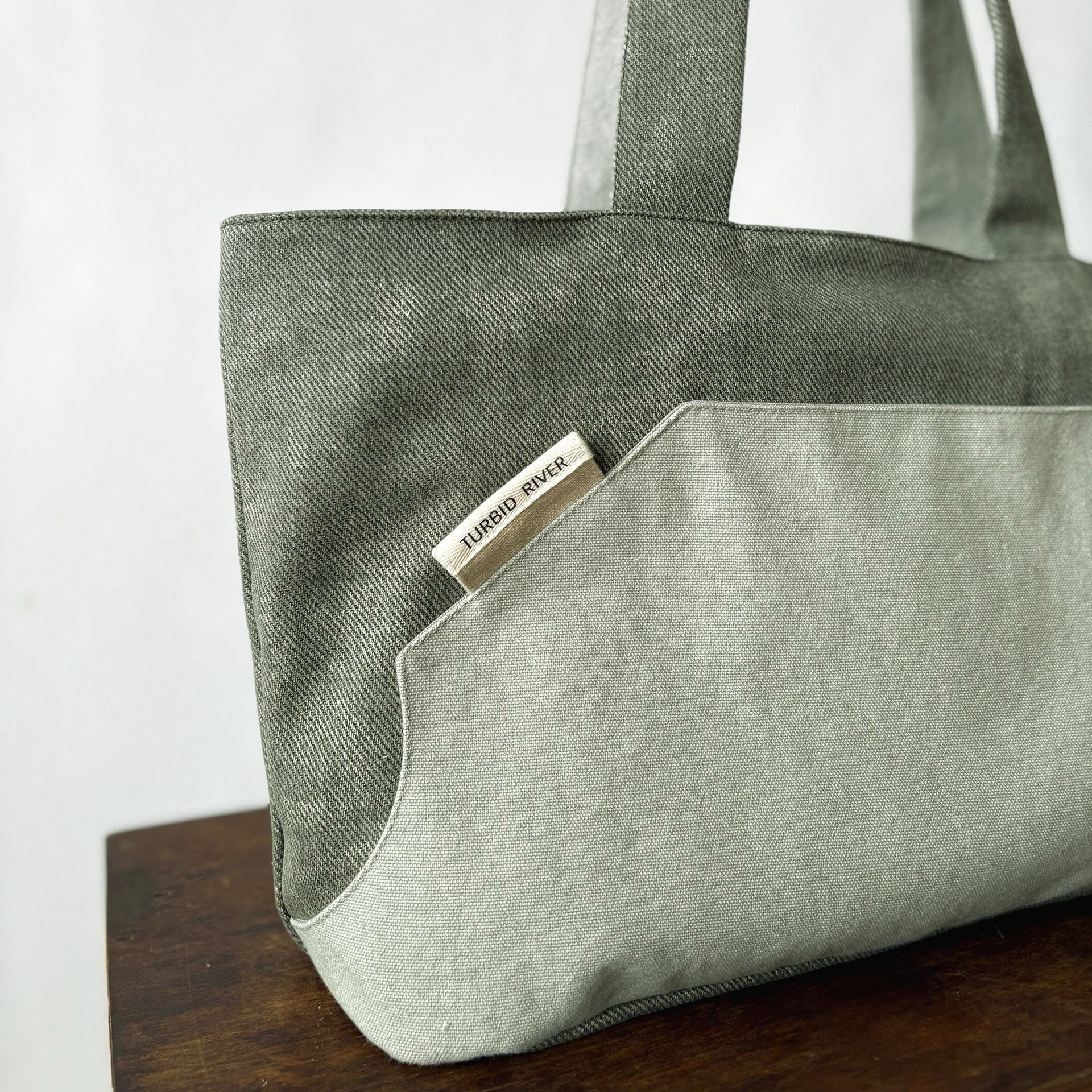 | 13吋 X 蒼森綠 | 自然四景系列 大容量托特 | 厚磅水洗帆布 |