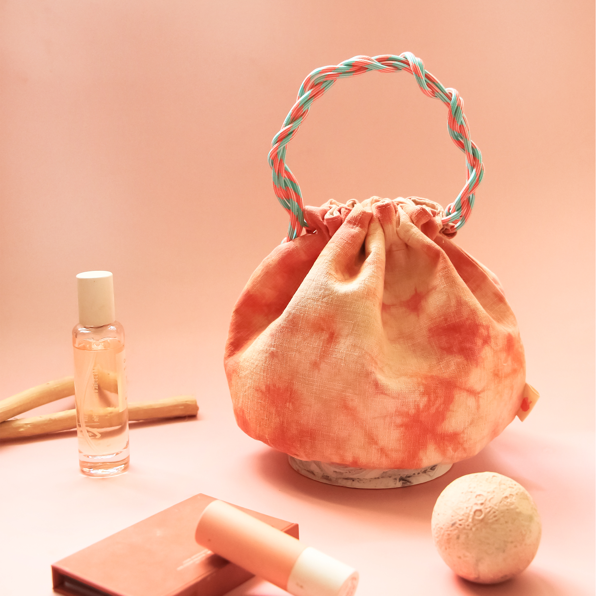 植物染茜草粉系化妝包