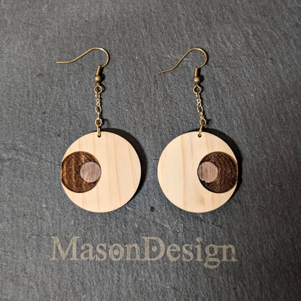 梅森設計[手作]三體-實木耳環