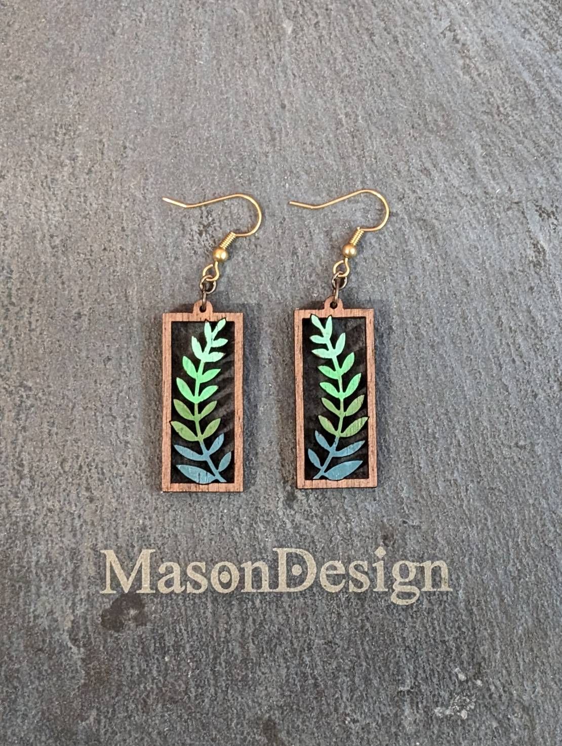 梅森設計[手作]植物學家_艾靈森林-實木耳環