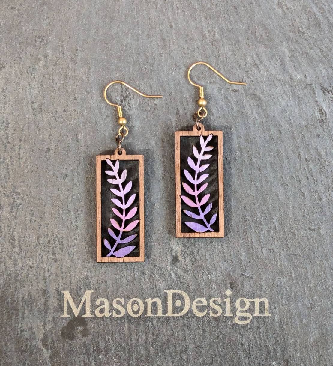 梅森設計[手作]植物學家_毒霧森林-實木耳環