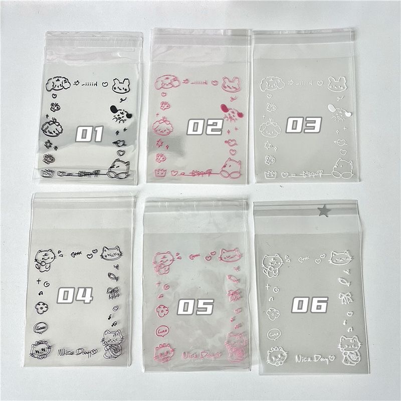 線條貓狗自黏袋（50入）