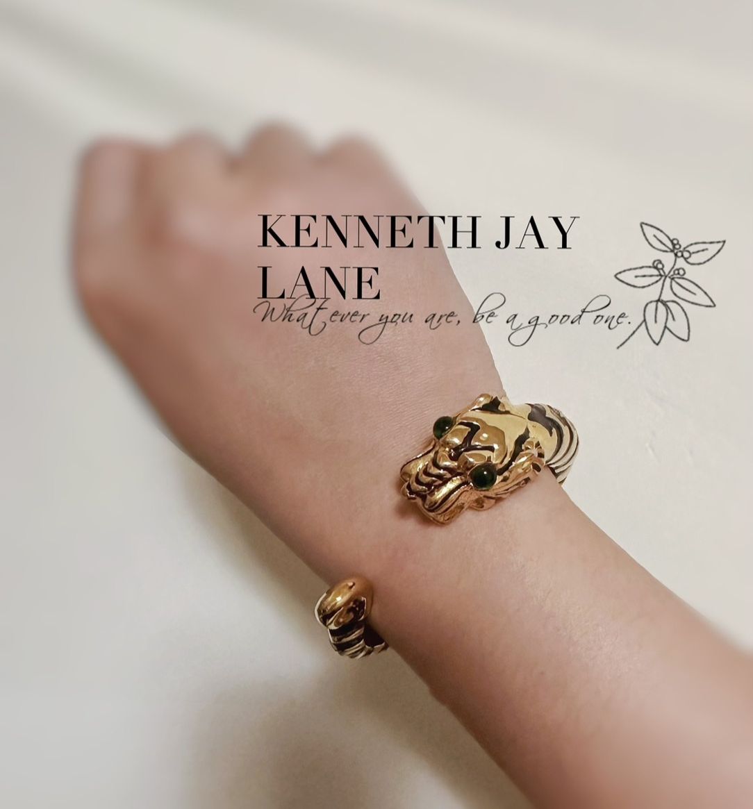 【現貨】KJL（KENNETH JAY LANE）黑紋琺瑯老虎手環ENAMEL TIGER STRIPE BRACELE