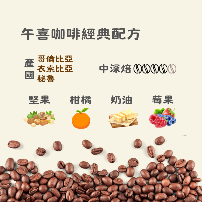 午喜咖啡經典配方｜中深焙