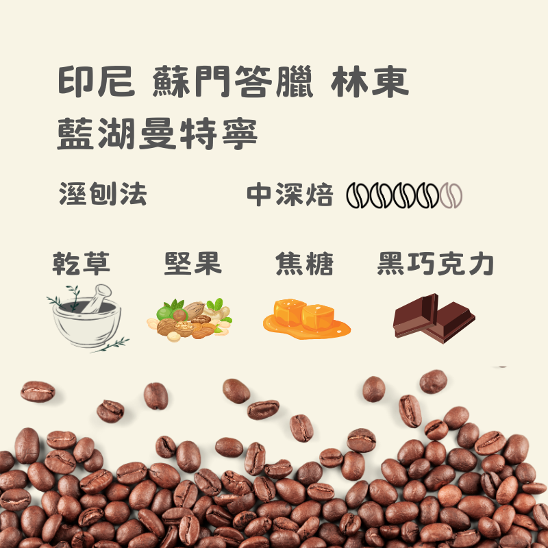 印尼 蘇門答臘 林東 藍湖曼特寧｜中深焙
