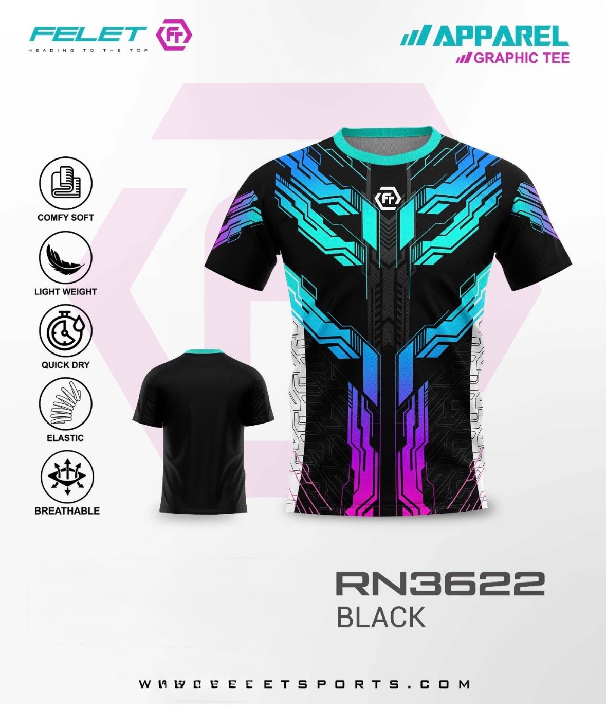 FELET國際羽球比賽服RN3622