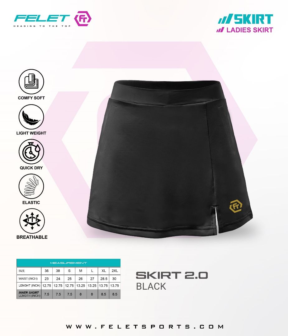 FELET 輝厲羽球運動女短褲裙SKIRT 02